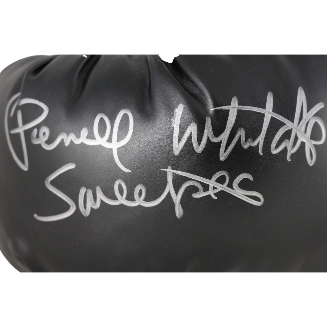 Pernell Sweat Pea Whitaker Autographed Black Everlast L Boxing Glove JSA 53559