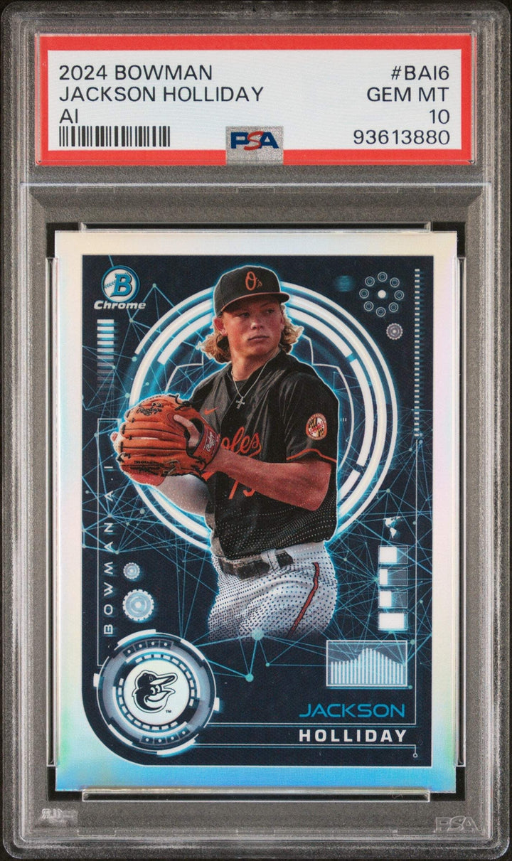 Graded 2024 Topps Bowman Jackson Holliday #BAI6 AI Rookie Baseball Card PSA 10