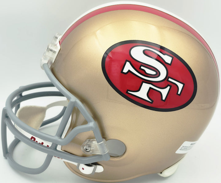 Jerry Rice Auto 49ers Gold Full Size Replica Helmet "SB MVP HOF 2010" #/23 UDA