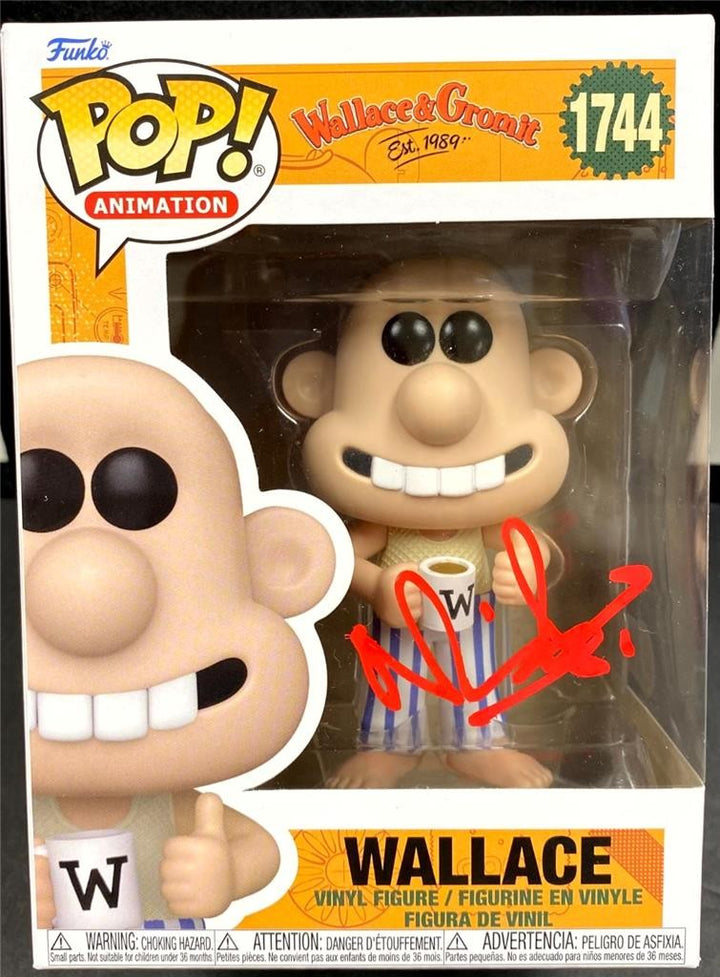 Creator Nick Park signed Wallace & Gromit Funko Pop! #1744 autograph Beckett BAS