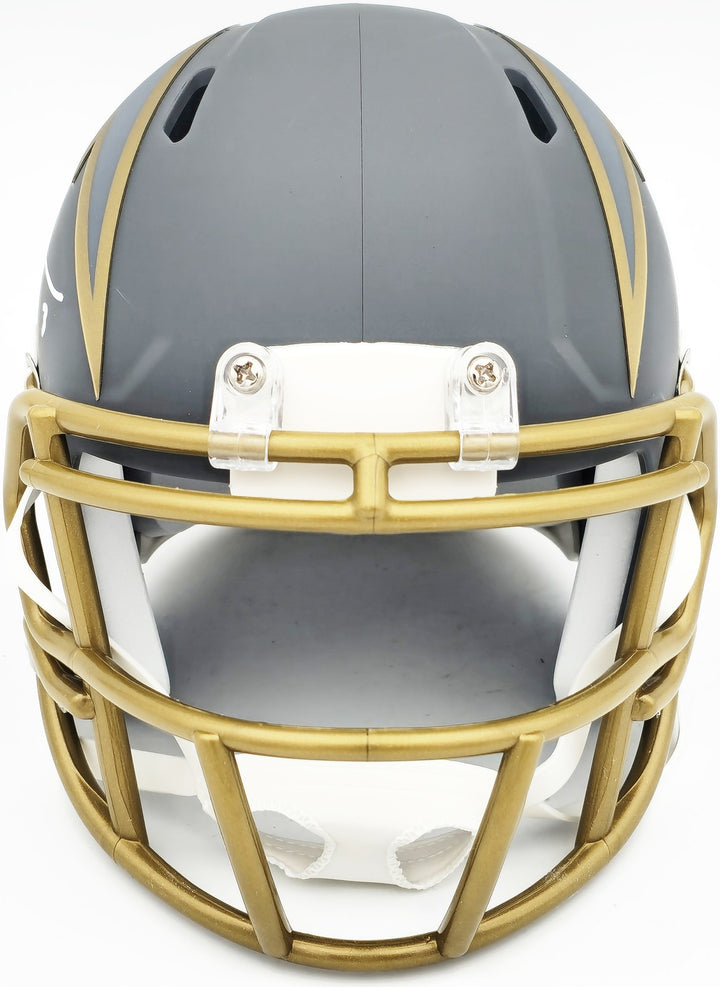 Derwin James Jr. Signed Chargers Slate Gray Speed Mini Helmet Beckett Wit