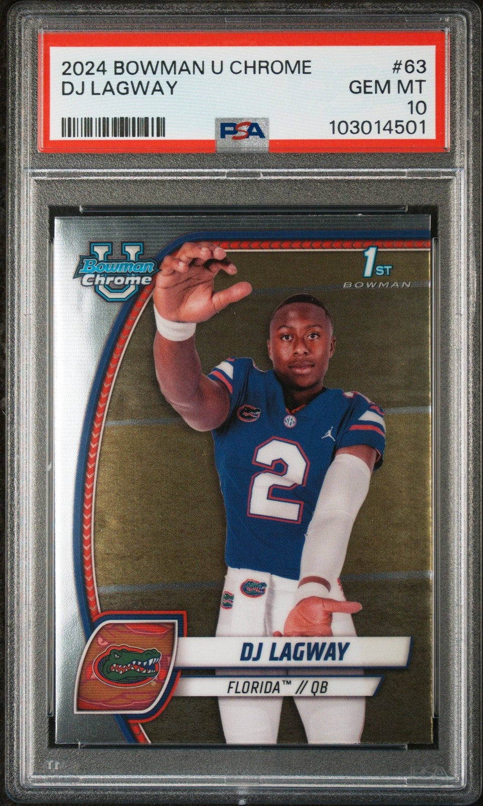 Graded 2024 Topps Bowman U Chrome DJ Lagway #63 Rookie RC Card PSA 10
