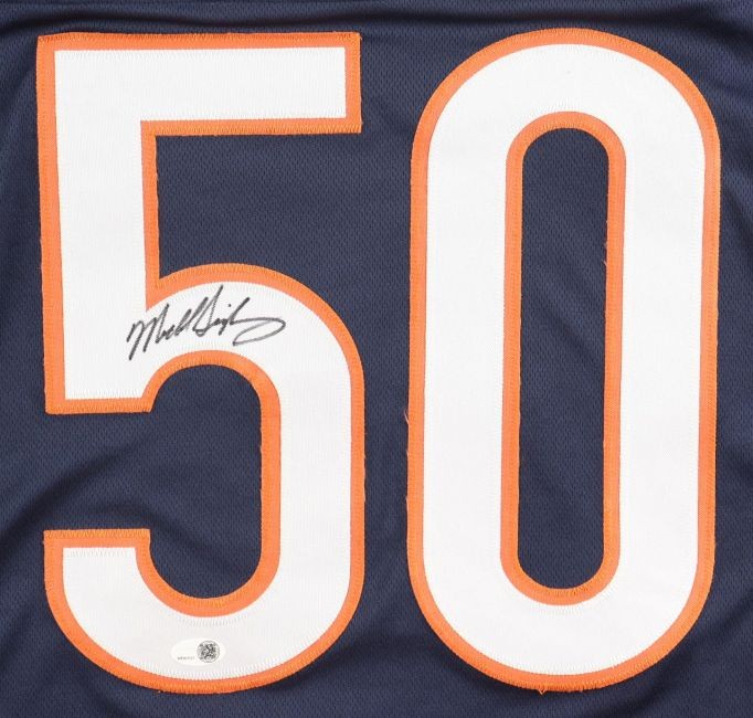 Mike Singletary Chicago Signed Navy Football Jersey JSA QR Hologram