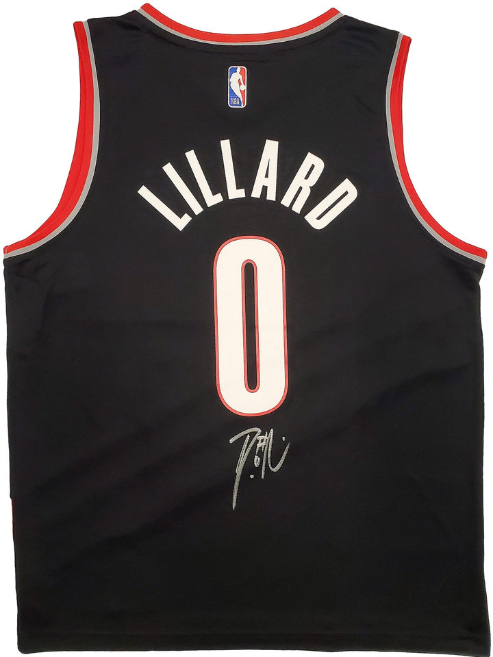 Trail Blazers Damian Lillard Signed Black Fanatics Jersey Size M Beckett