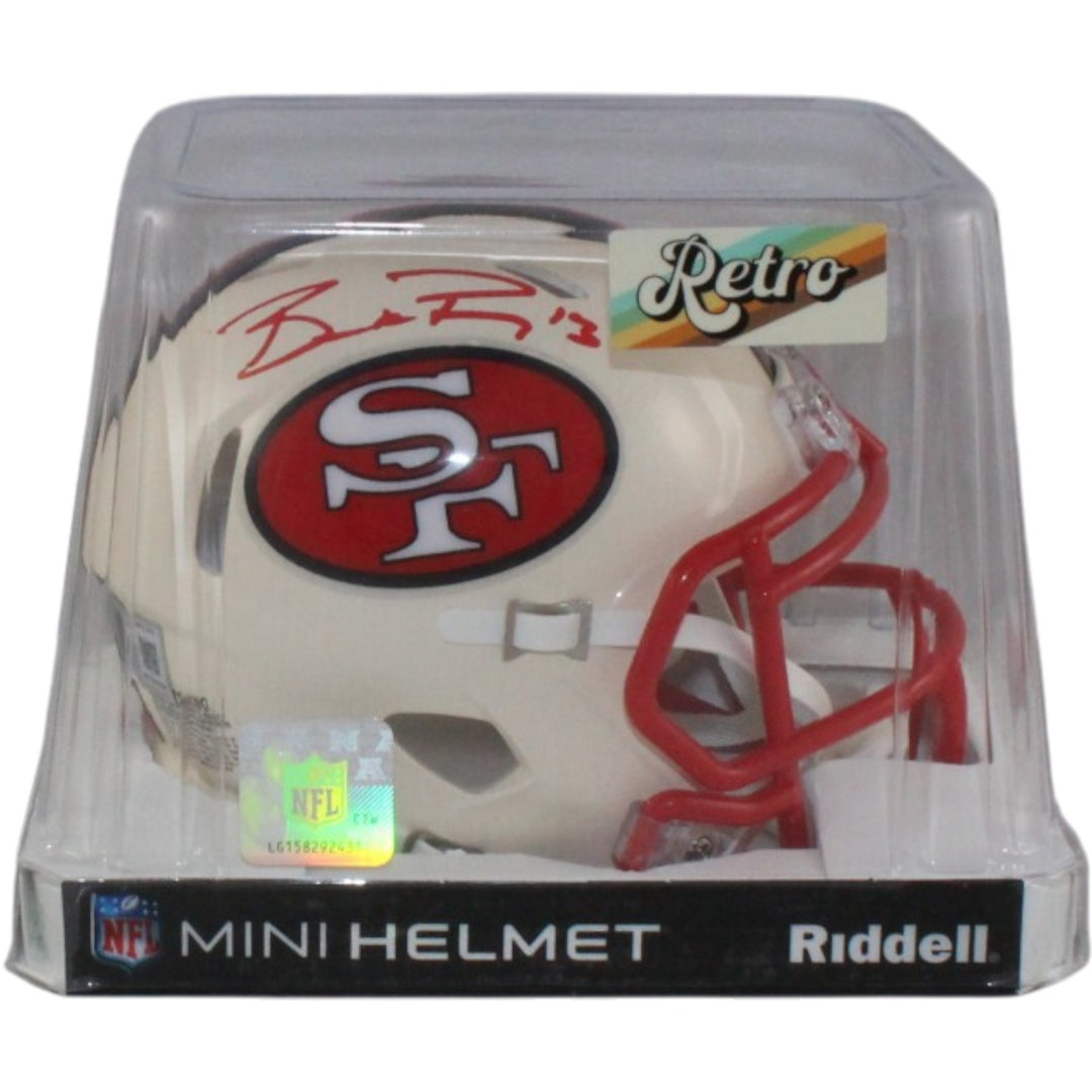 Brock Purdy Autographed San Francisco 49ers Retro Mini Helmet Beckett WIT 56911