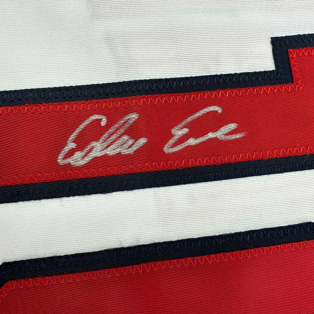 Autographed/Signed Edwin Encarnacion Cleveland White Jersey JSA COA