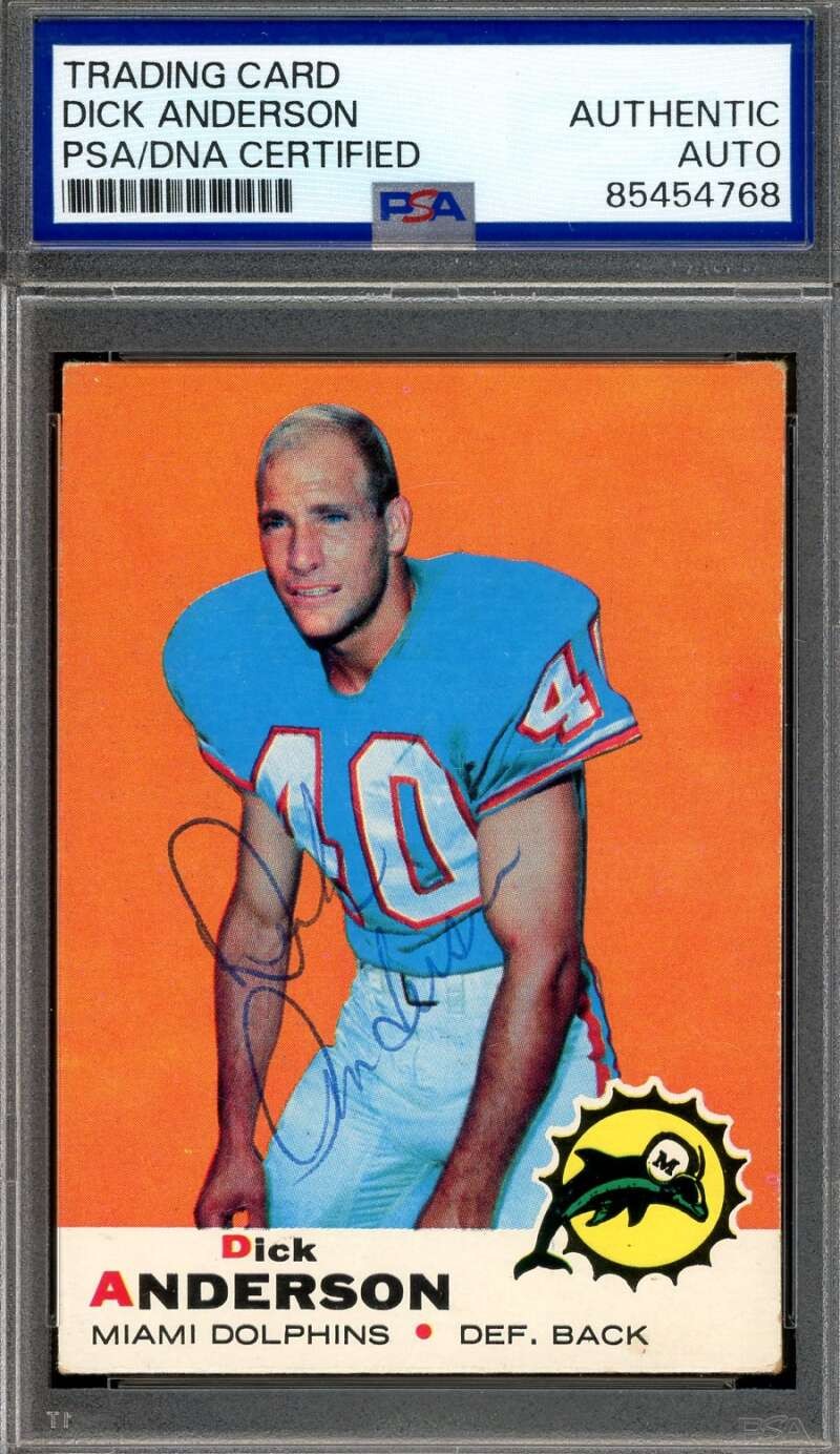 Dick Anderson PSA DNA Signed 1969 Topps Rookie Autograph Dolphins