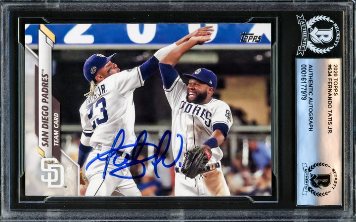 Fernando Tatis Jr. Signed 2020 Topps Card #634 San Diego Padres Beckett