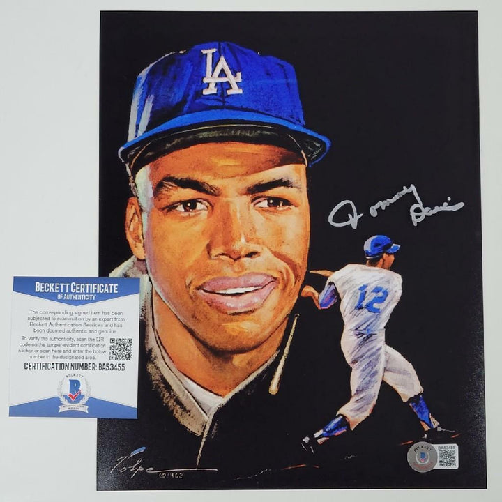 Tommy Davis signed 8x10 Photo Los Angeles Dodgers Autograph A ~ Beckett BAS COA