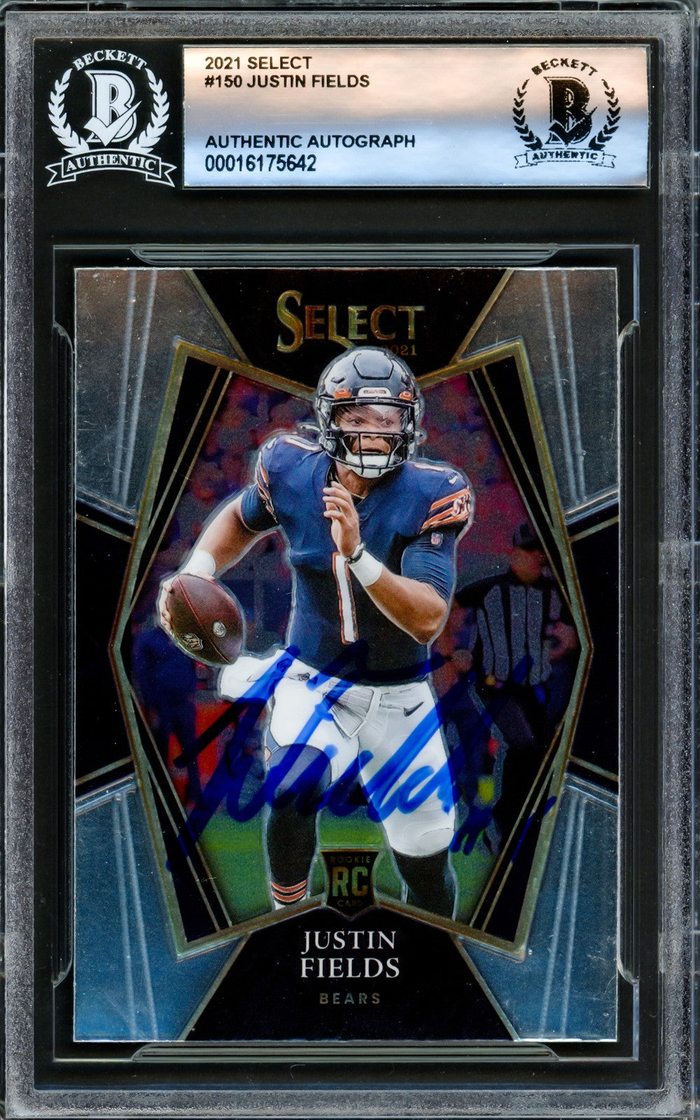 Justin Fields Autographed Signed 2021 Select RC 150 Chicago Bears Beckett