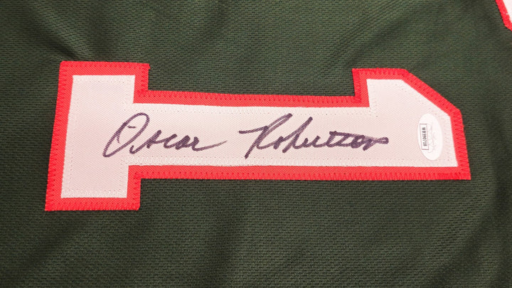 Milwaukee Bucks Oscar Robertson Autographed Signed Green Jersey JSA