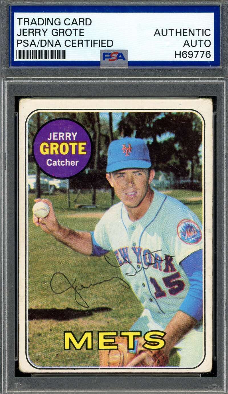 Jerry Grote PSA DNA Vintage Signed 1969 Topps Autograph