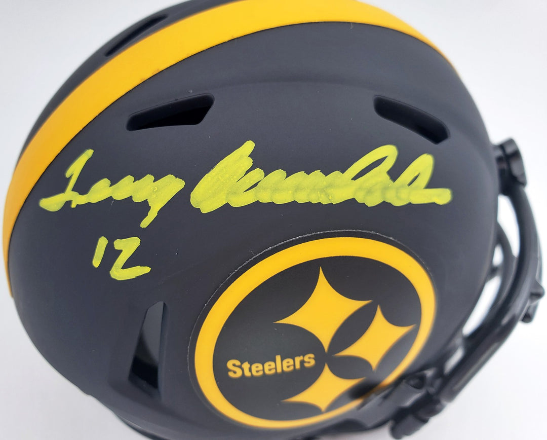 Terry Bradshaw Signed Eclipse Black Steelers Speed Mini Helmet Beckett