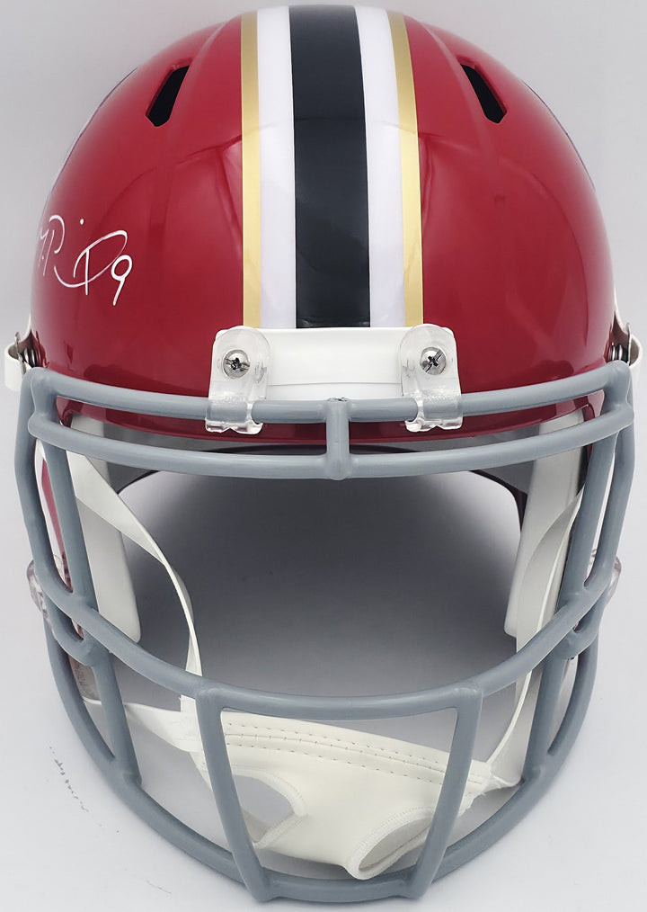 Michael Penix Jr. Auto Falcons 1966-69 Throwback Red FS Replica Helmet Beckett