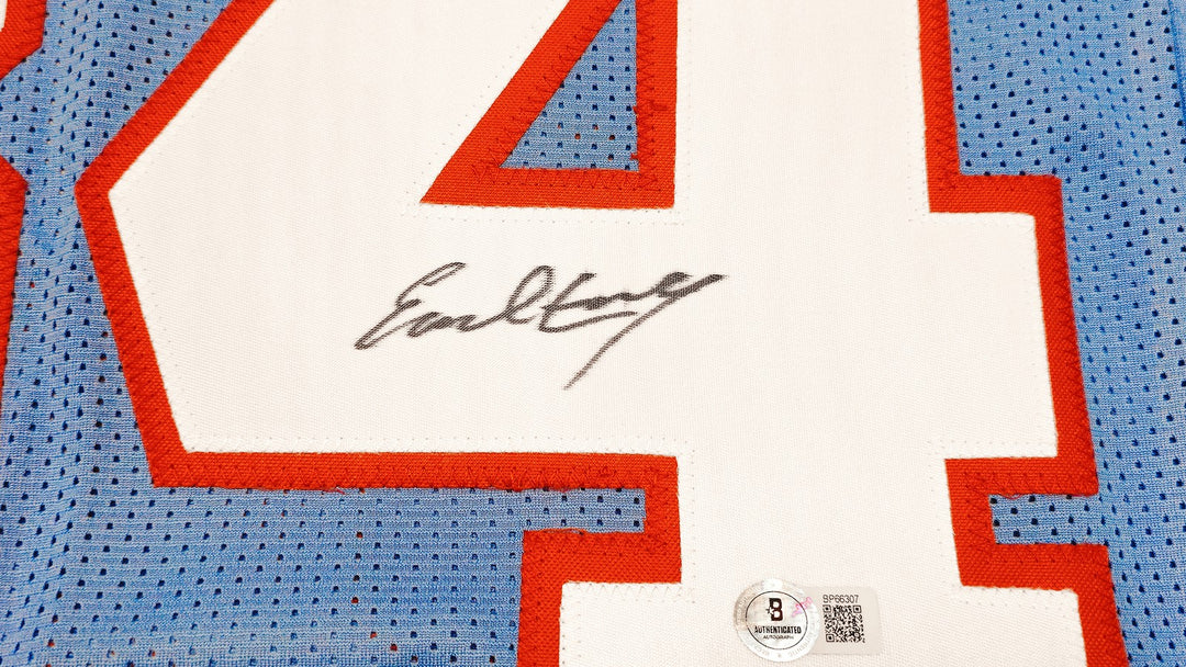 Houston Oilers Earl Campbell Signed Blue Jersey Beckett