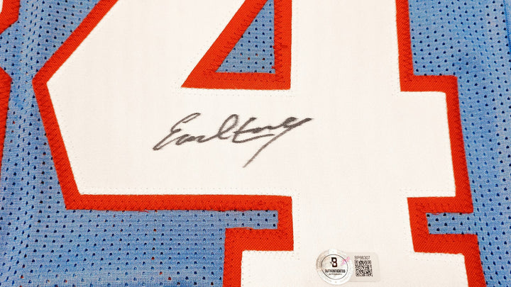 Houston Oilers Earl Campbell Signed Blue Jersey Beckett