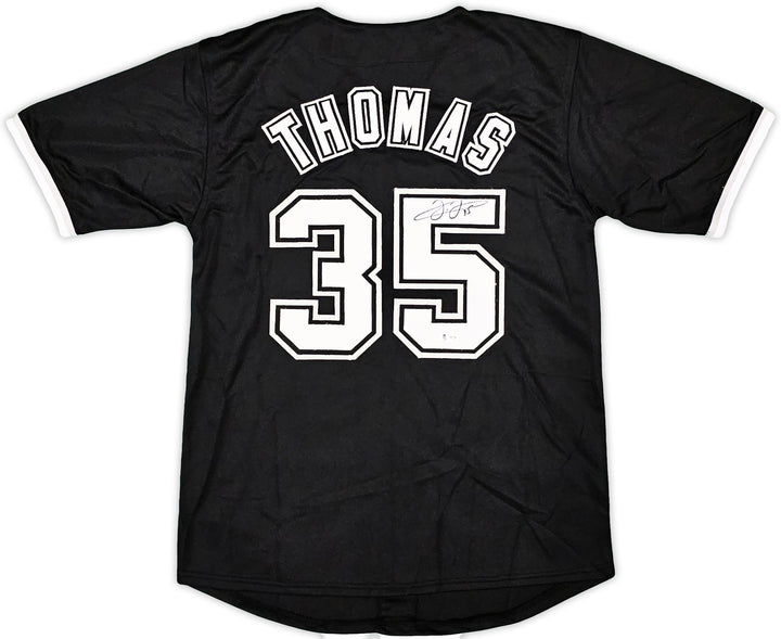 Chicago White Sox Frank Thomas Signed Black Jersey Beckett BAS