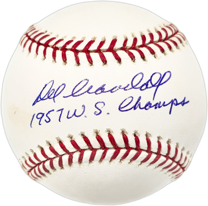 Del Crandall Signed MLB Baseball Braves "1957 W.S. Champs" JSA #W286721