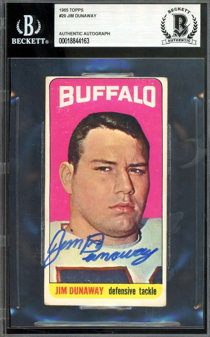 Jim Dunaway Beckett BAS Signed 1965 Topps Autograph