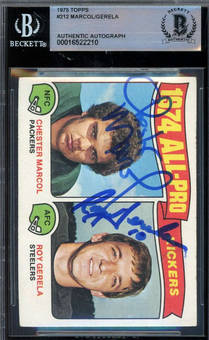 Chester Marcol Roy Gerela Beckett BAS Signed 1975 Topps Autograph