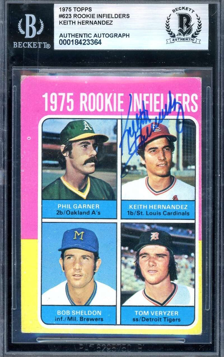 Keith Hernandez Beckett BAS Signed 1975 Topps Rookie Autograph