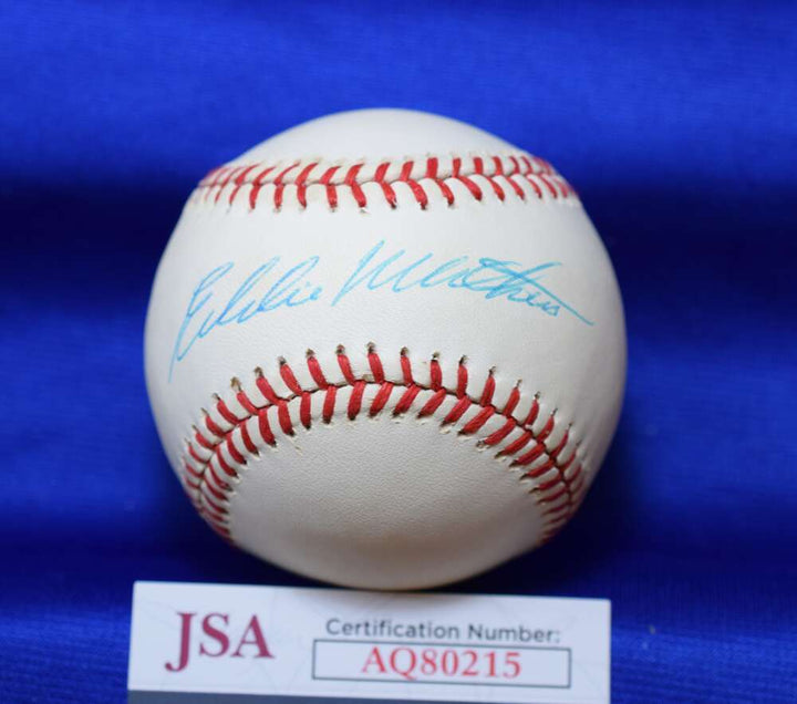 Eddie Mathews JSA Cert Signed National League ONL Autograph Baseball 1