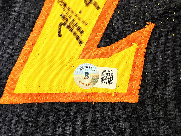 Warriors Chris Mullin, Tim Hardaway Mitch Richmond Auto Blue Jersey Run TMC BAS