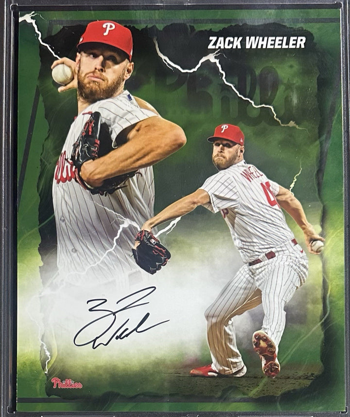 Zack Wheeler Signed Under Wraps Emanate 8x10 /99 Green Phillies Auto MLB COA