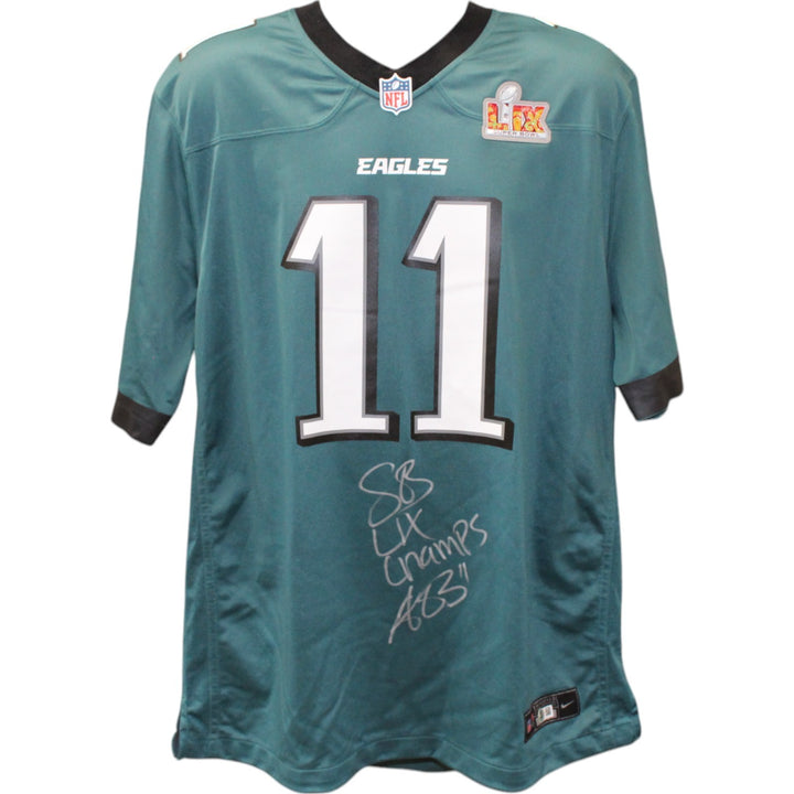 AJ Brown Autographed Philadelphia Eagles SB LIX Jersey SB Champs Beckett 49786
