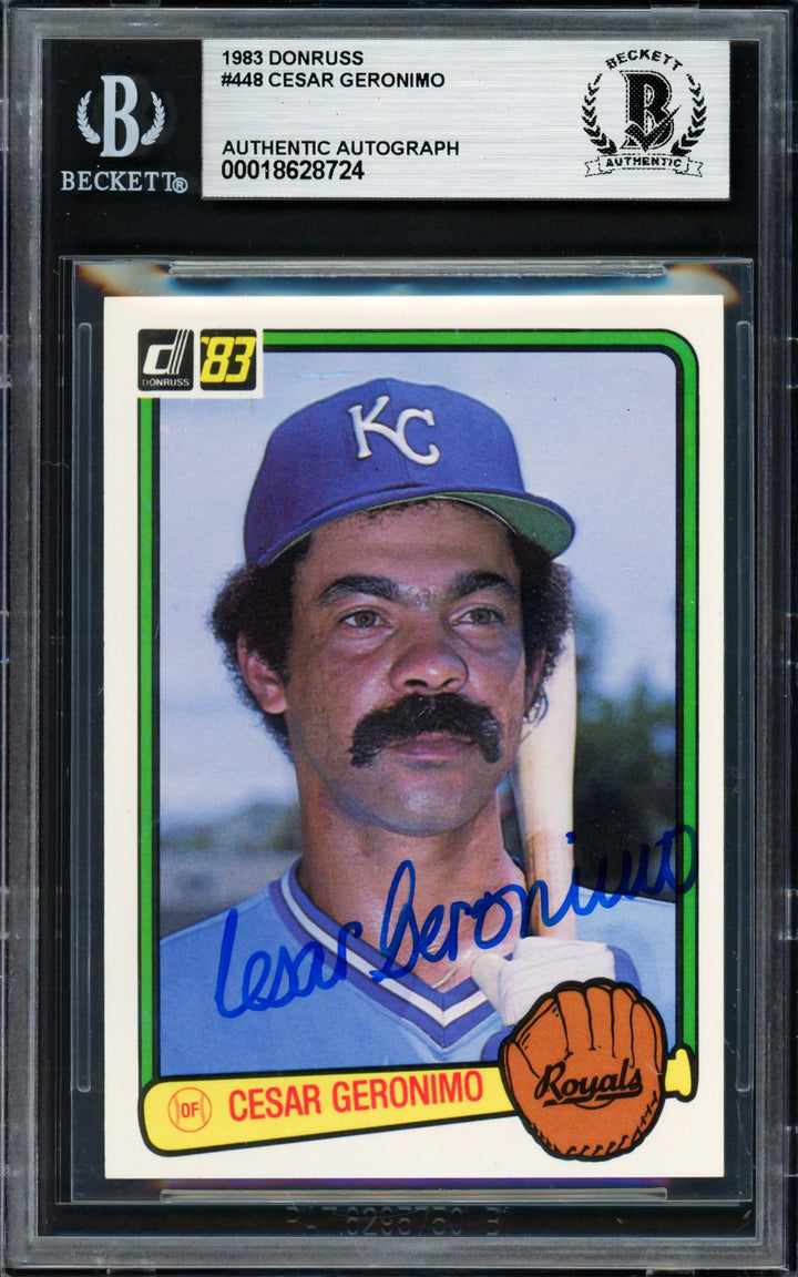 Cesar Geronimo Signed 1983 Donruss Card 448 Kansas City Royals Beckett