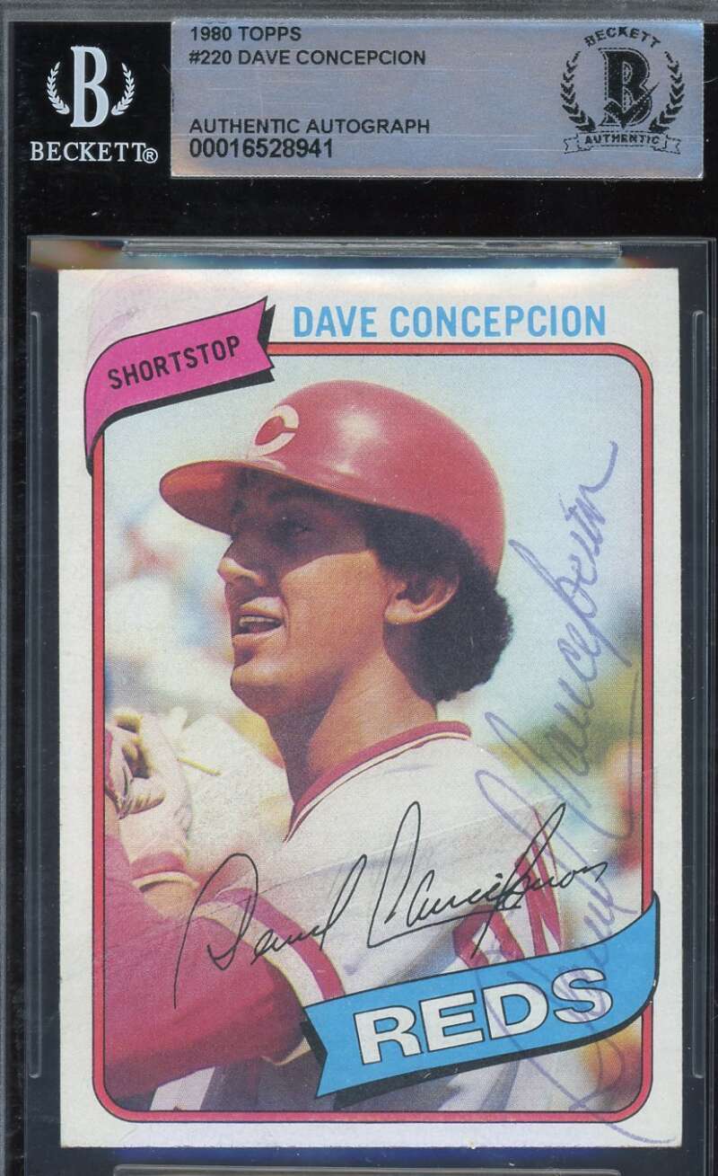 Dave Concepcion Beckett BAS Signed 1980 Topps Autograph