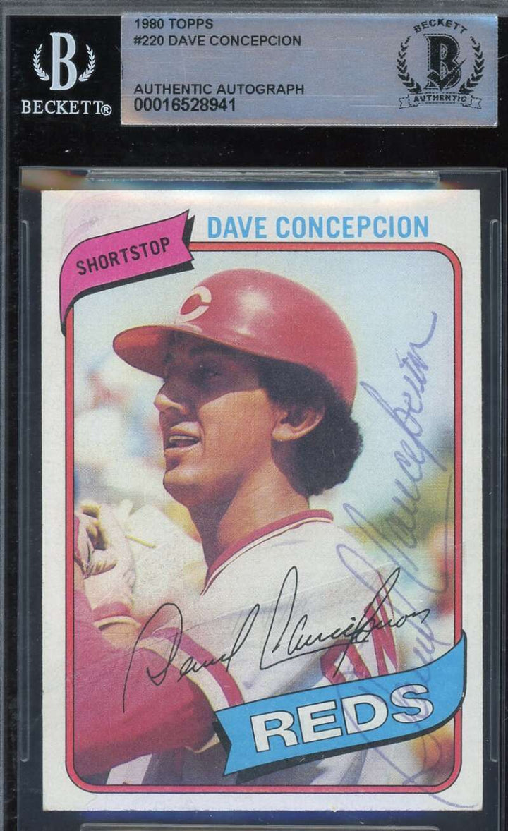 Dave Concepcion Beckett BAS Signed 1980 Topps Autograph