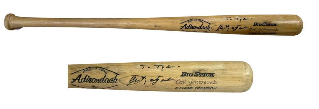 Carl Yastrzemski Signed Adirondack Big Stick Bat To Tyler Auto Hof COA Red Sox
