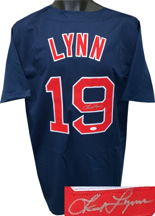 Fred Lynn signed Navy TB Custom Stitched Baseball Jersey XL- JSA ITP Hologram