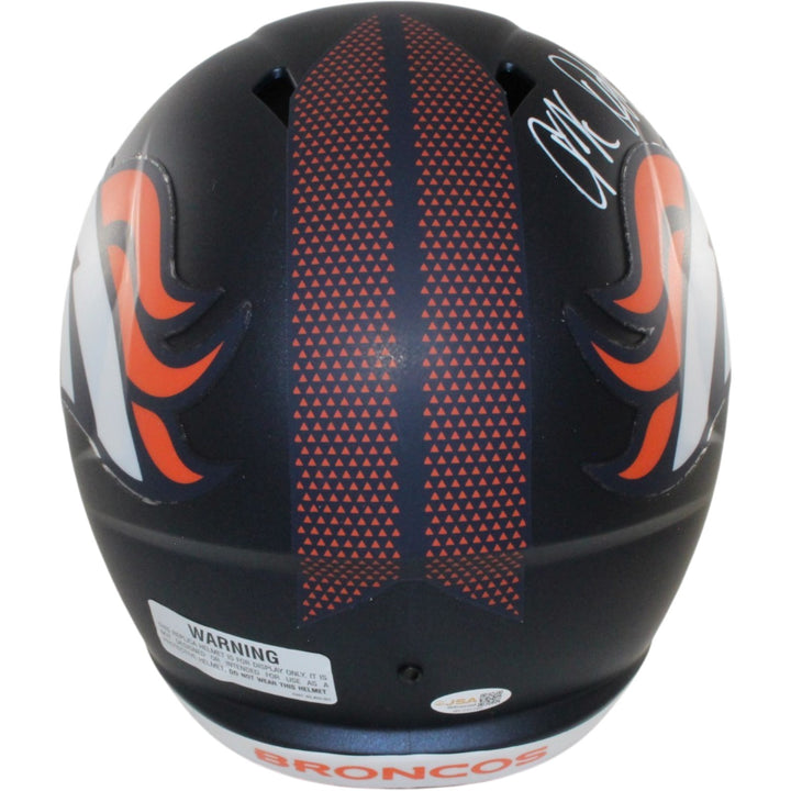 JK Dobbins Autogrraphed/Signed Denver Broncos F/S Helmet JK ALL DAY JSA 57172