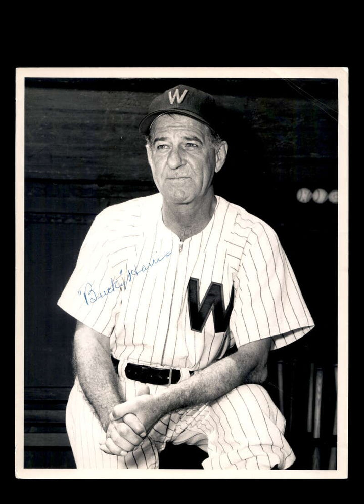 Bucky Harris PSA DNA Signed 8x10 Wire Photo Autograph Senators
