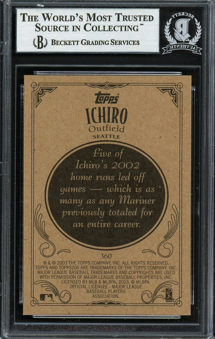Ichiro Suzuki Signed 2003 Topps 206 Card 360 Seattle Mariners Beckett