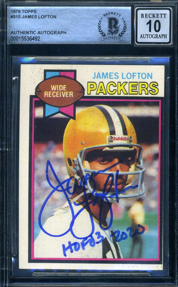 James Lofton Gem Mint 10 Beckett Signed 1979 Topps Rookie Autograph