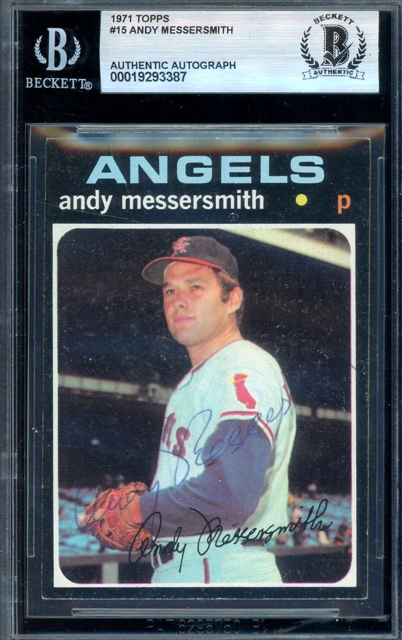 Andy Messersmith Beckett BAS Vintage Signed 1971 Topps Autograph