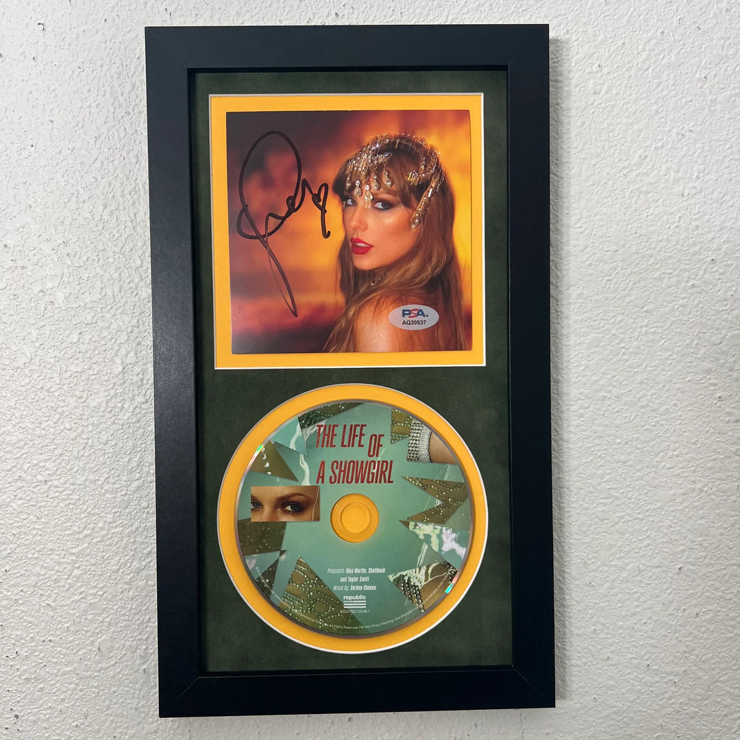 Taylor Swift Signed CD Cover Framed PSA/DNA Autographed The Life of a Showgirl