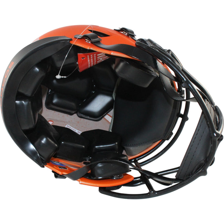 Bo Nix Autographed Denver Broncos Authentic Rave Helmet Beckett Witness 55114