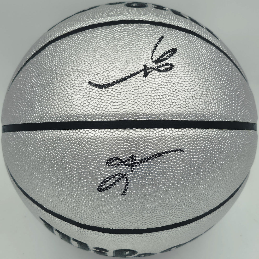 Allen Iverson Auto Platinum Edition Composite Leather Basketball 76ers Beckett