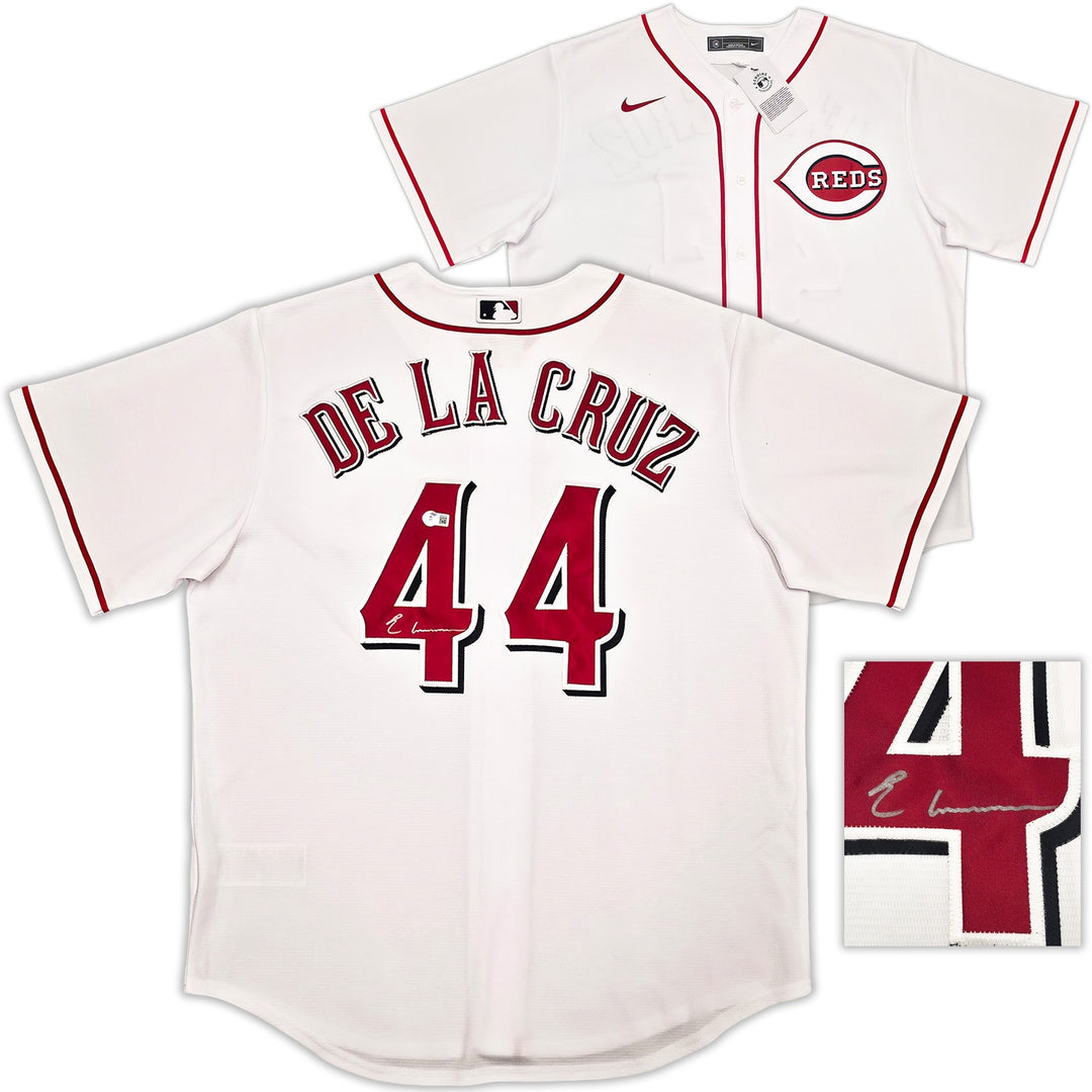 Cincinnati Reds Elly De La Cruz Signed White Nike Jersey Size L Beckett Witness