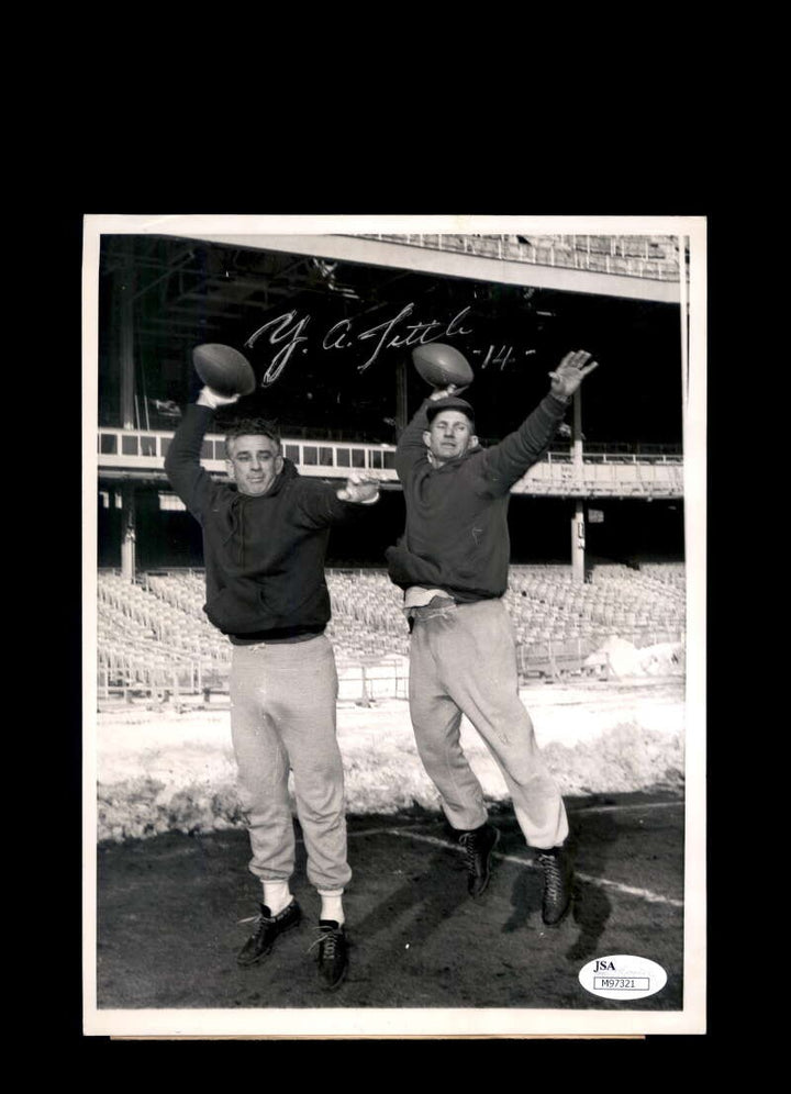 Y.A. Tittle JSA Cert Signed 1961 7x9 Original Photo Autograph