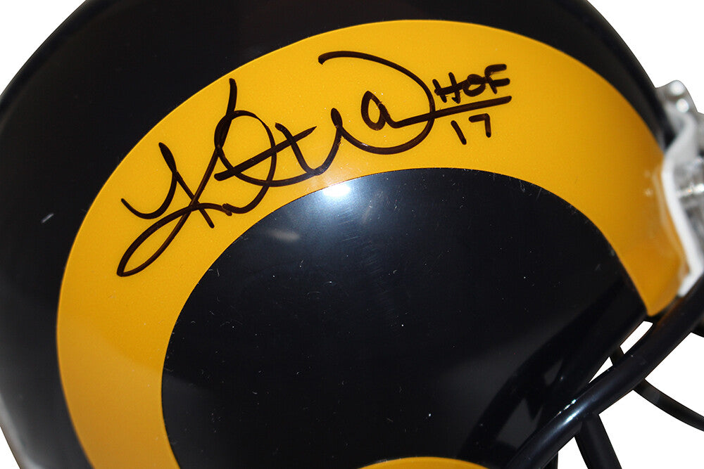 Kurt Warner Signed St Louis Rams 81-99 VSR4 Mini Helmet HOF Beckett 36328
