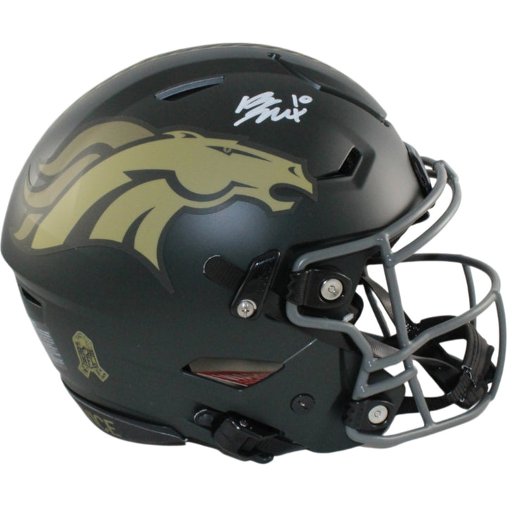 Bo Nix Autographed Denver Broncos SpeedFlex 25 STS Helmet Beckett Witness 55151