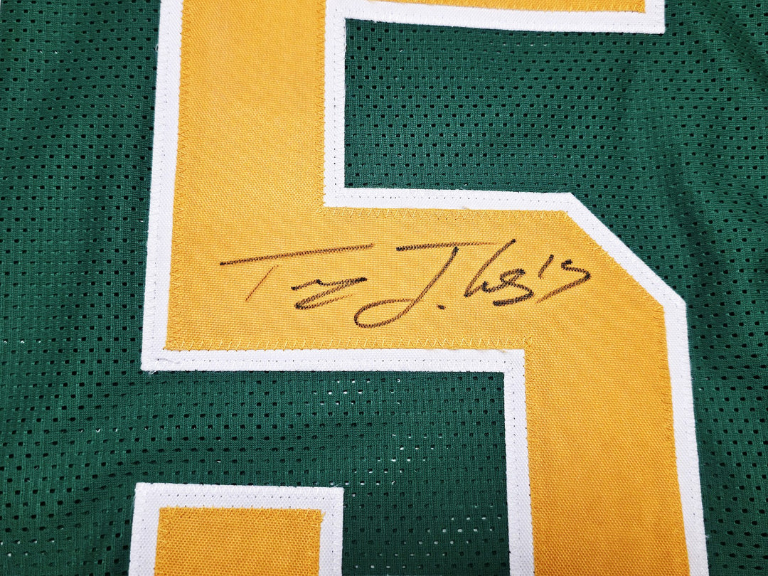 Oregon Ducks Tez Johnson Autographed Green Jersey JSA Witness