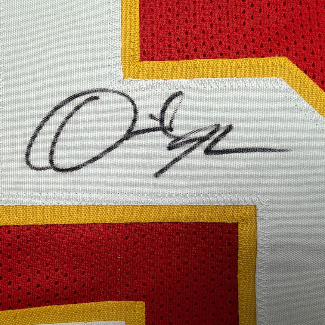 Autographed/Signed Derrick Johnson Kansas City Red Football Jersey Beckett COA