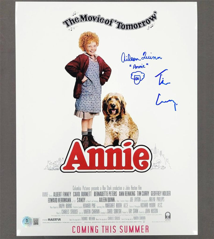 Tim Curry & Aileen Quinn signed Annie 11x14 Photo autograph ~ Beckett BAS