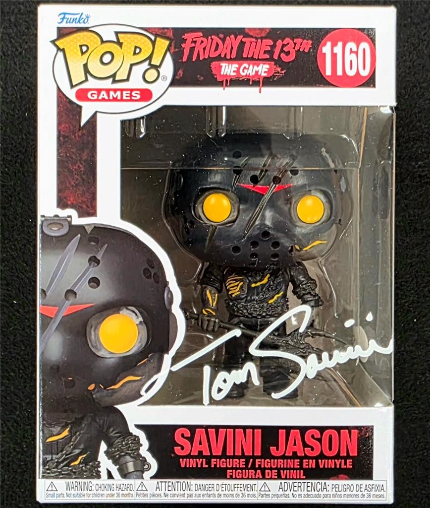 Tom Savini signed Jason Friday the 13th Funko Pop! #1160 white autograph JSA